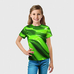 Футболка детская Текстура зеленая слизь, цвет: 3D-принт — фото 2