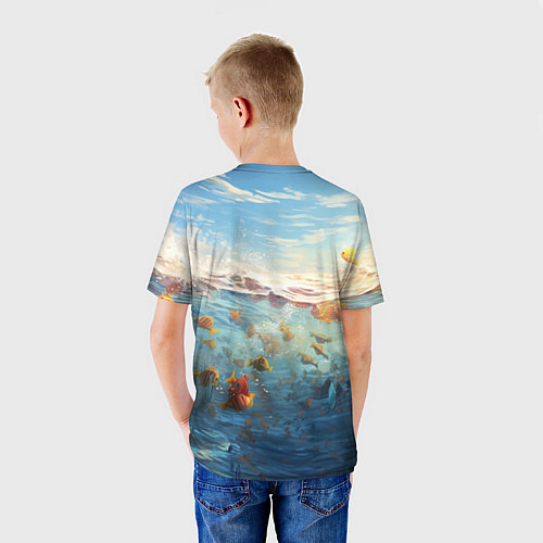 Детская футболка Рыбки выплескиваются из воды / 3D-принт – фото 4