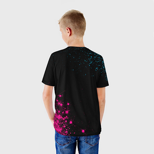Детская футболка Darling in the FranXX - neon gradient: надпись, си / 3D-принт – фото 4
