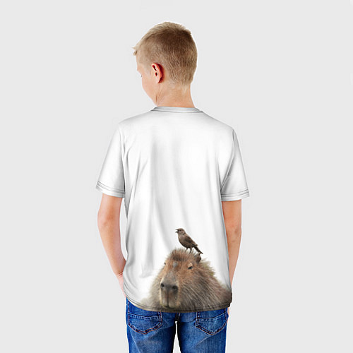 Детская футболка Капибара пофигист / 3D-принт – фото 4