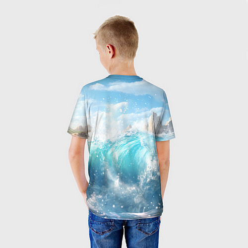 Детская футболка Карп выпрыгивающий из воды / 3D-принт – фото 4
