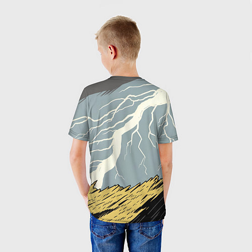 Детская футболка Дурак на горе ловит молнию / 3D-принт – фото 4