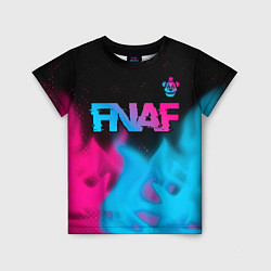 Футболка детская FNAF - neon gradient: символ сверху, цвет: 3D-принт