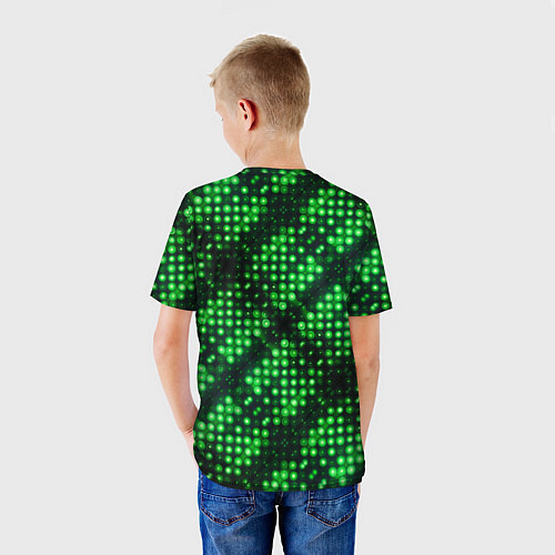 Детская футболка Яркие зеленые точки / 3D-принт – фото 4