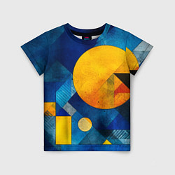 Футболка детская Жёлтая и синяя геометрия, цвет: 3D-принт