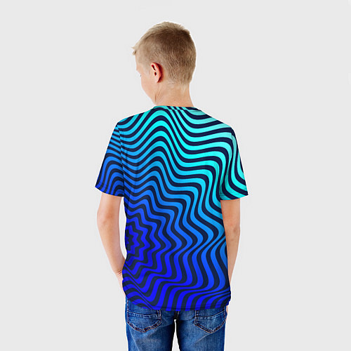 Детская футболка Абстрактный узор - морской градиент / 3D-принт – фото 4