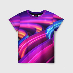 Детская футболка Неоновые абстрактные волны
