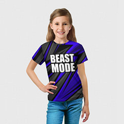 Футболка детская Beast mode - синяя униформа, цвет: 3D-принт — фото 2