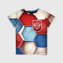 Футболка детская Объемные плиты и герб России, цвет: 3D-принт