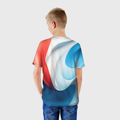 Детская футболка Герб РФ абстрактный фон / 3D-принт – фото 4