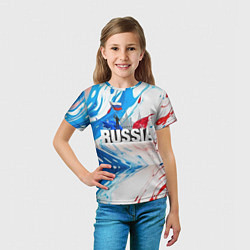 Футболка детская Russia abstract, цвет: 3D-принт — фото 2