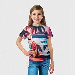 Футболка детская Гонки на закате, цвет: 3D-принт — фото 2