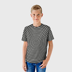 Футболка детская Оптическая иллюзия спираль, цвет: 3D-принт — фото 2