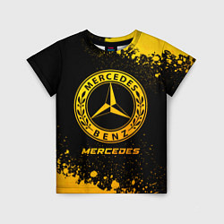 Детская футболка Mercedes - gold gradient