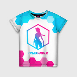 Детская футболка Tomb Raider neon gradient style