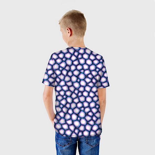 Детская футболка Текстура неоновых камней / 3D-принт – фото 4