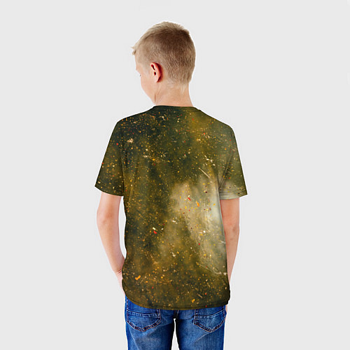 Детская футболка Золотистый туман и краски / 3D-принт – фото 4