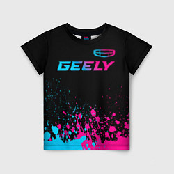 Детская футболка Geely - neon gradient: символ сверху