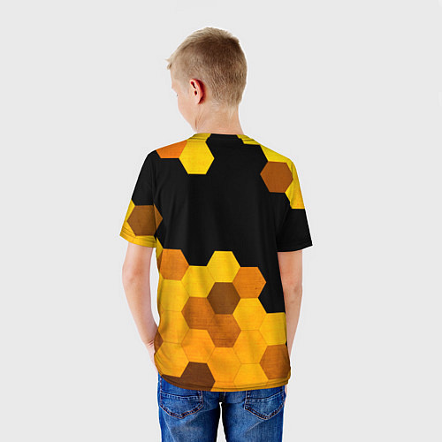 Детская футболка Need for Speed - gold gradient: символ сверху / 3D-принт – фото 4