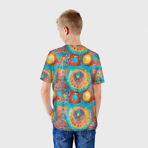 Детская футболка Круги полосы абстракция / 3D-принт – фото 4