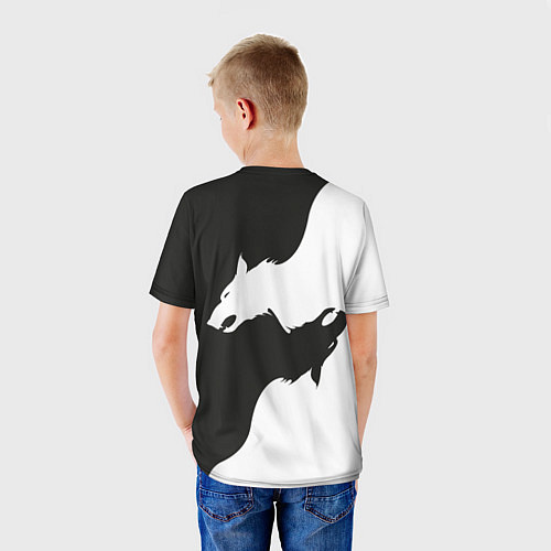 Детская футболка Волк инь ян / 3D-принт – фото 4