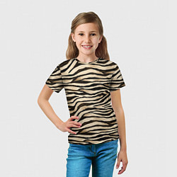 Футболка детская Шкура зебры и белого тигра, цвет: 3D-принт — фото 2