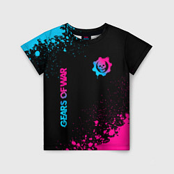 Детская футболка Gears of War - neon gradient: надпись, символ