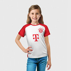 Футболка детская Гнабри Бавария Мюнхен форма 2324 домашняя, цвет: 3D-принт — фото 2