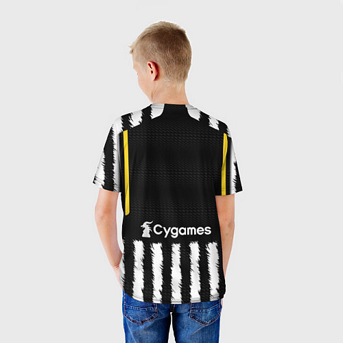 Детская футболка ФК Ювентус форма 2324 домашняя / 3D-принт – фото 4