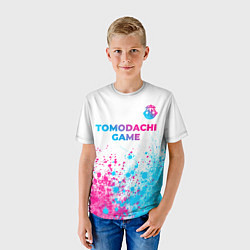 Футболка детская Tomodachi Game neon gradient style: символ сверху, цвет: 3D-принт — фото 2