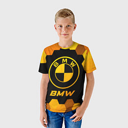 Футболка детская BMW - gold gradient, цвет: 3D-принт — фото 2