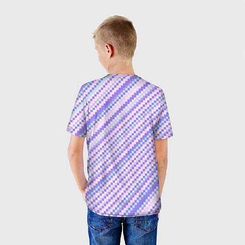 Детская футболка Полосы пиксели розовый / 3D-принт – фото 4