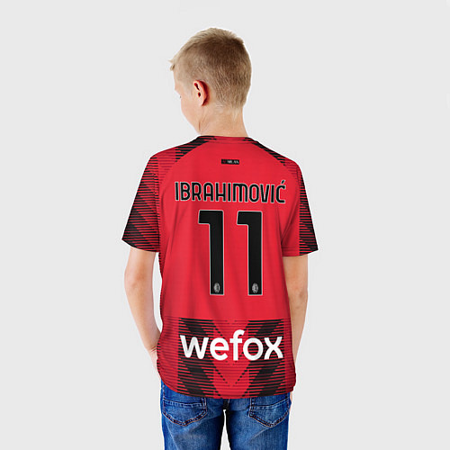 Детская футболка Златан Ибрагимович Милан форма 2324 домашняя / 3D-принт – фото 4