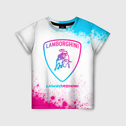 Детская футболка Lamborghini neon gradient style