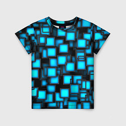 Детская футболка Геометрия - синие квадраты