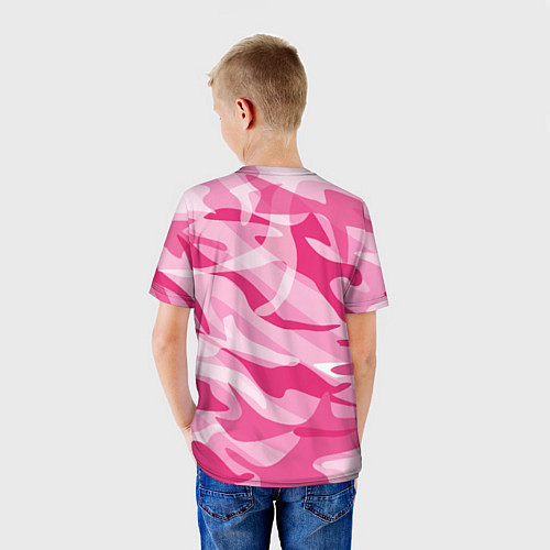 Детская футболка Камуфляж в розовом / 3D-принт – фото 4