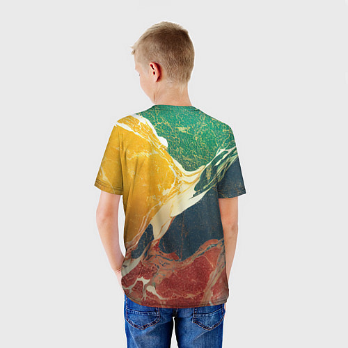 Детская футболка Мраморная радуга / 3D-принт – фото 4