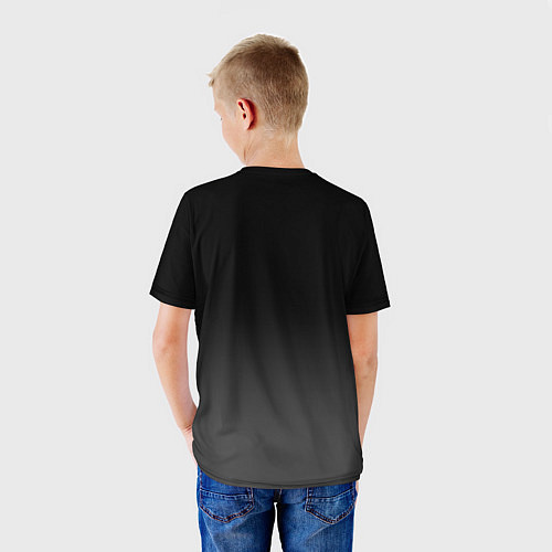 Детская футболка Brawl Stars glitch на темном фоне: символ сверху / 3D-принт – фото 4