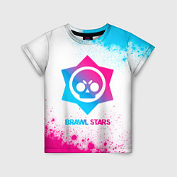 Детская футболка Brawl Stars neon gradient style