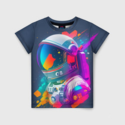 Детская футболка Космонавт - акварельные мазки