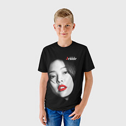 Футболка детская Blackpink Jennie Red lips, цвет: 3D-принт — фото 2
