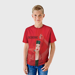 Футболка детская Blackpink red background, цвет: 3D-принт — фото 2