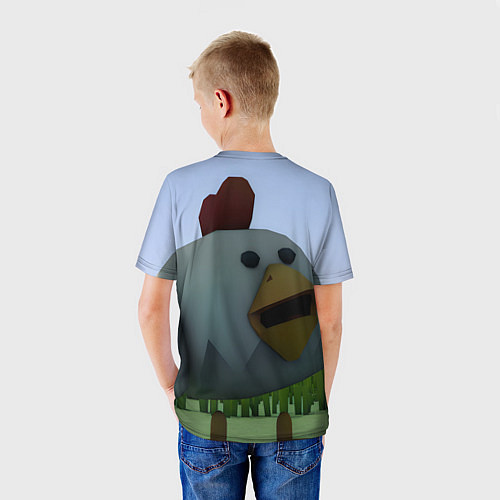 Детская футболка Chicken Gun курица в лесу / 3D-принт – фото 4
