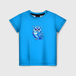 Детская футболка Мультяшная сова голубой