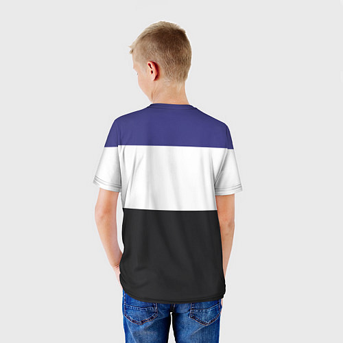 Детская футболка Три цветных полосы / 3D-принт – фото 4