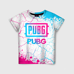Детская футболка PUBG neon gradient style