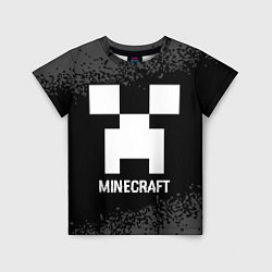 Детская футболка Minecraft glitch на темном фоне