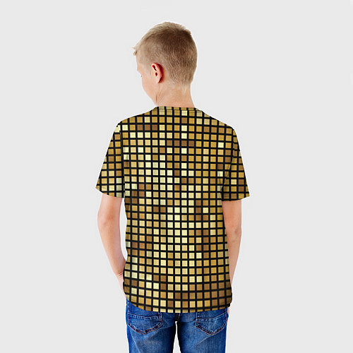 Детская футболка Золотая мозаика, поверхность диско шара / 3D-принт – фото 4