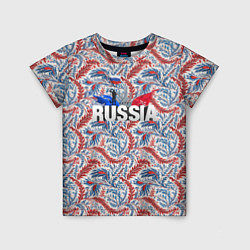 Детская футболка Happy Russia волнистые узоры