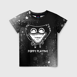 Детская футболка Poppy Playtime glitch на темном фоне
